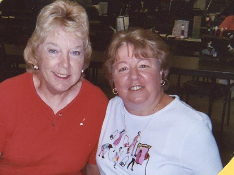 two smiling women at bingo