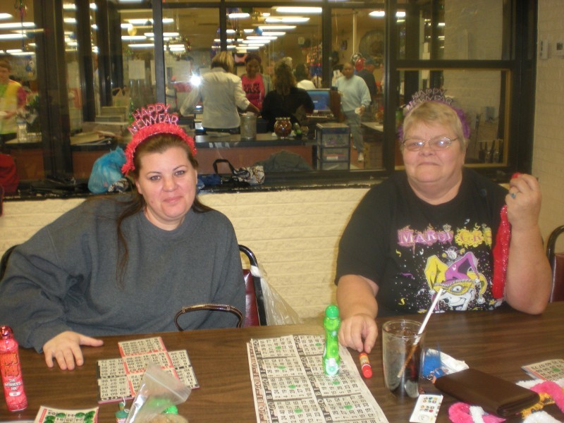 two women with bingo cards