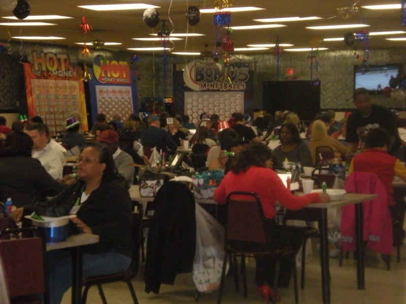 a room full of people playing bingo