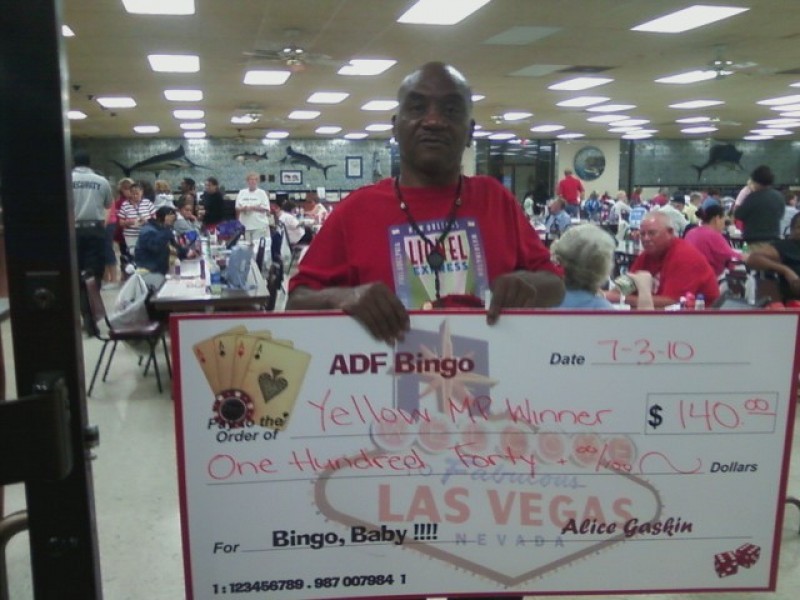 a man with his bingo winnings 