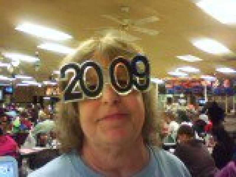 woman with a pair of 2009 glasses